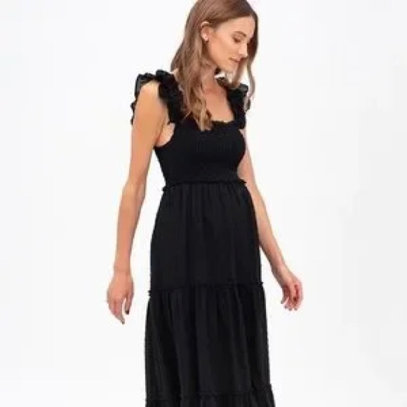 PIETRO BRUNELLI Maternity Chloe Ruffle Dress in black - Picture 1 of 8